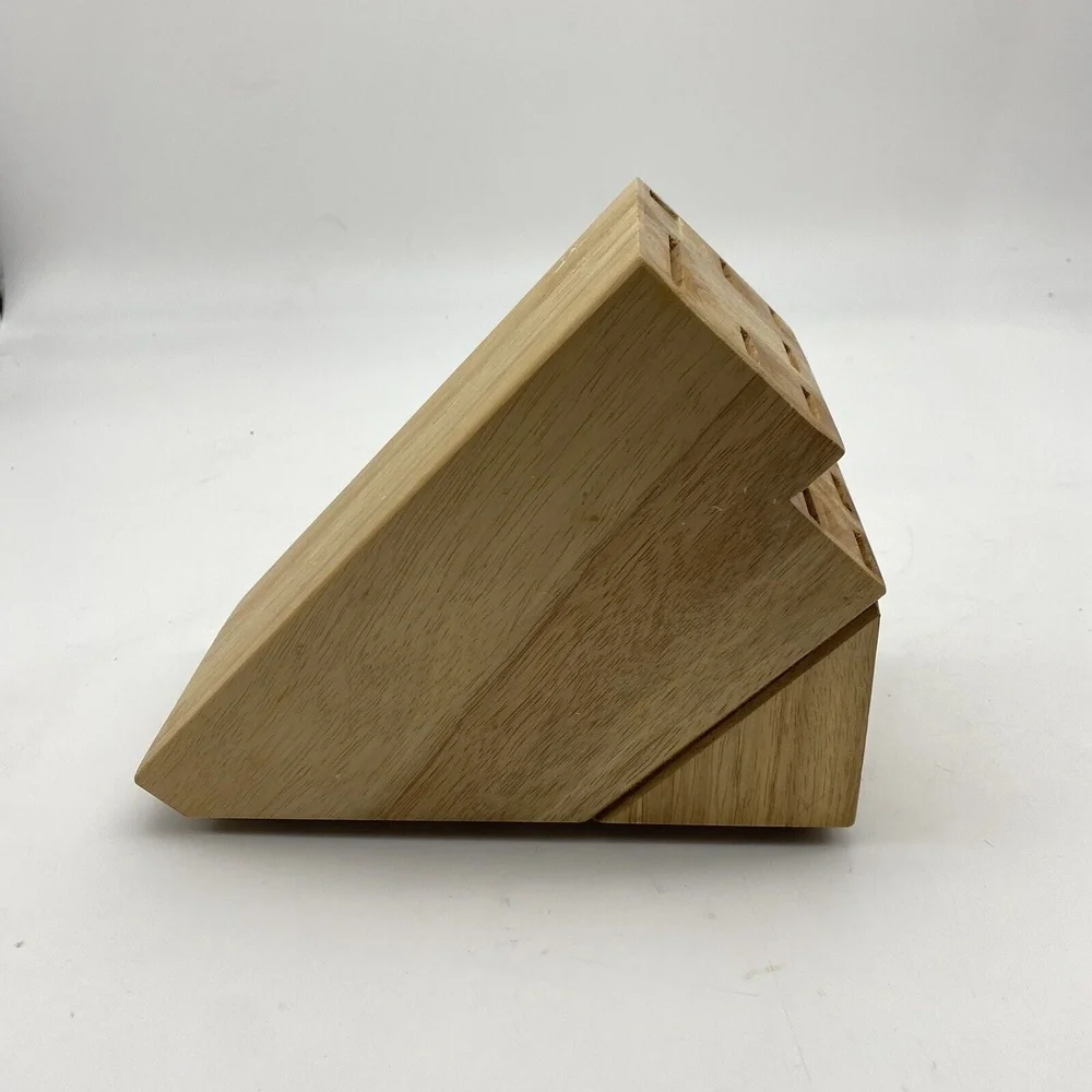 Vintage Chicago Cutlery Wooden Knife Block Replacement 13 Slot Angled Countertop